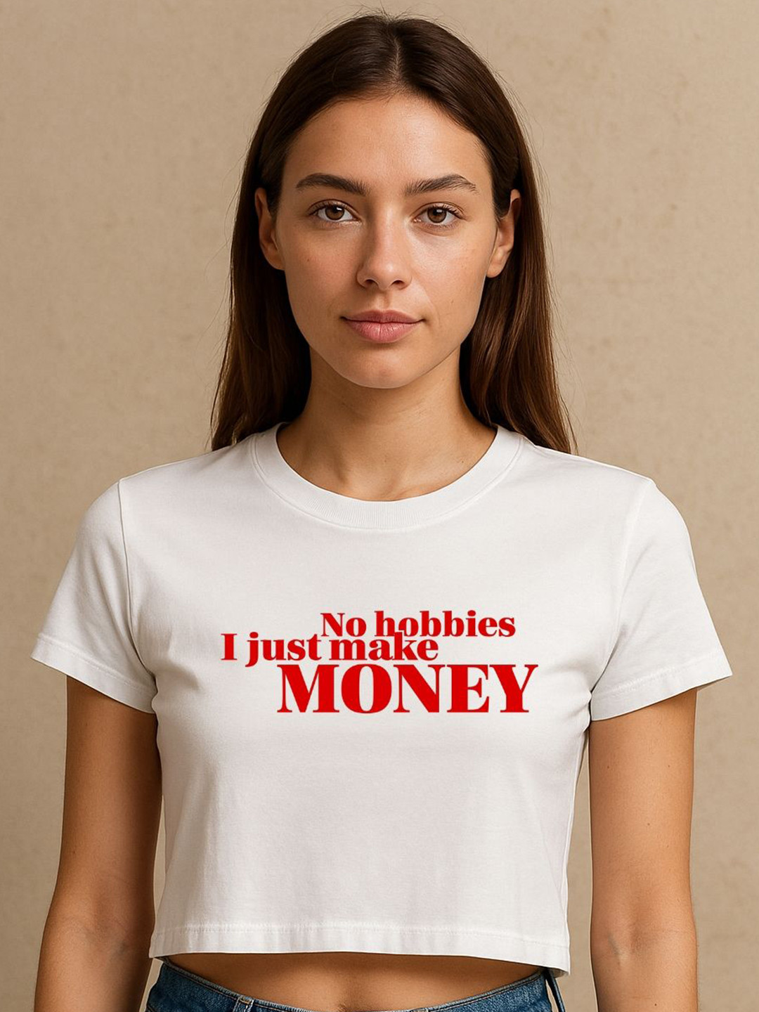 Art By Ritik Women No Hobbies Just Money Crop Tee