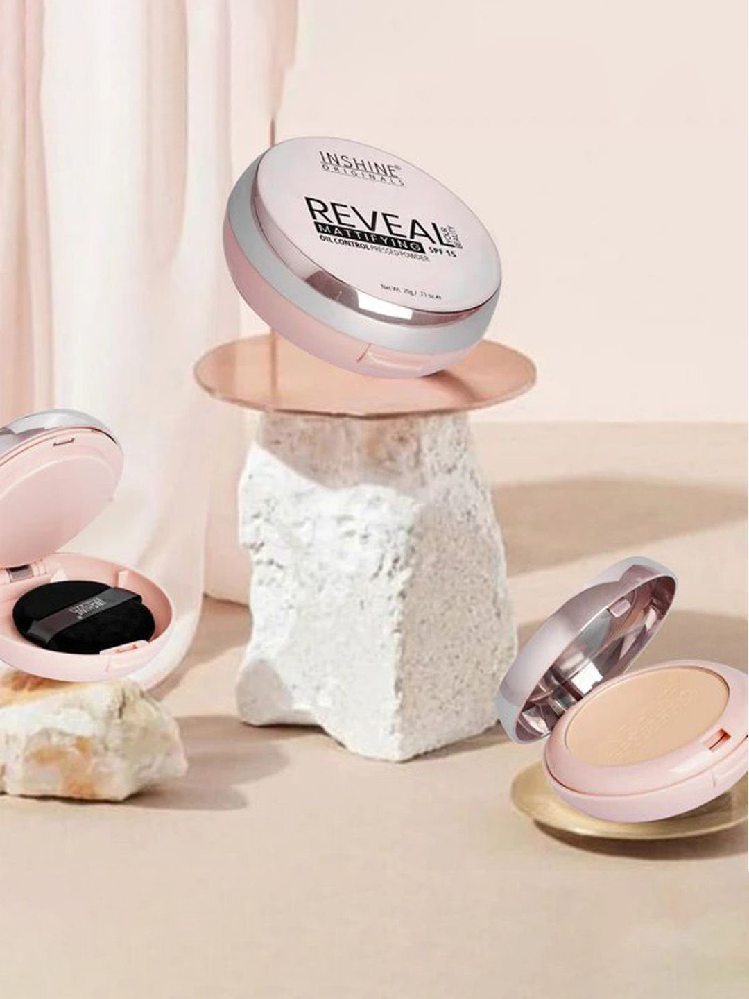 Inshine Originals Reveal Mattifying Oil Control Pressed Powder - 22g - Natural Buff 802