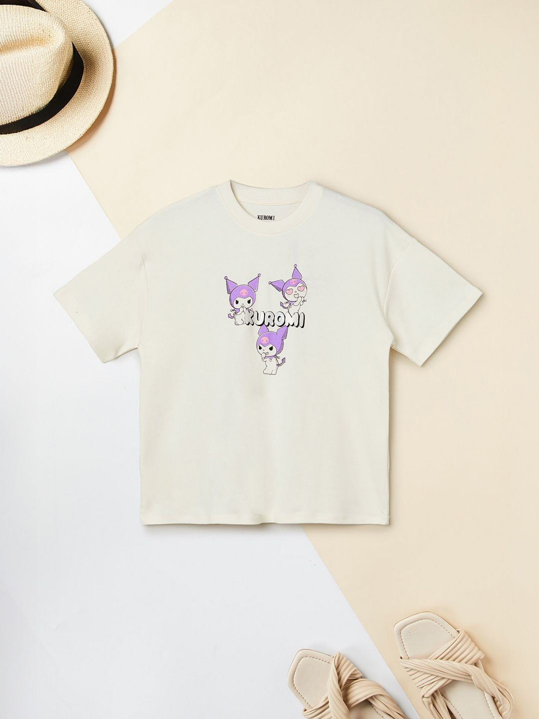 max Girls Kuromi Graphic Printed Round Neck T-shirt
