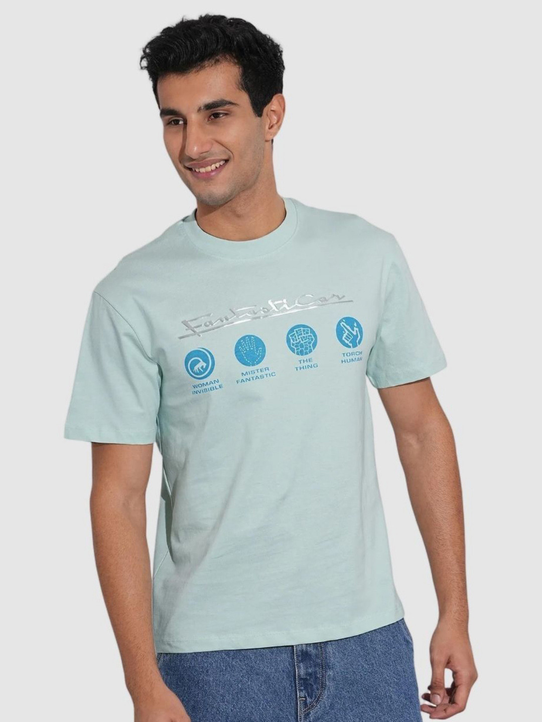 Being Human Men Fantastic Four Graphic Printed Round Neck Pure Cotton T-shirt