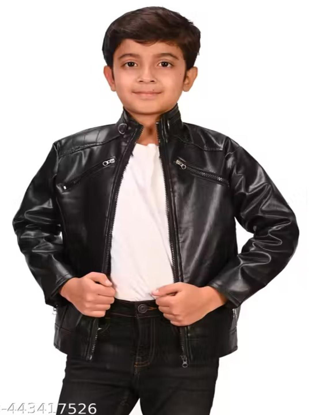 FLASTEENO Boys Leather Jacket