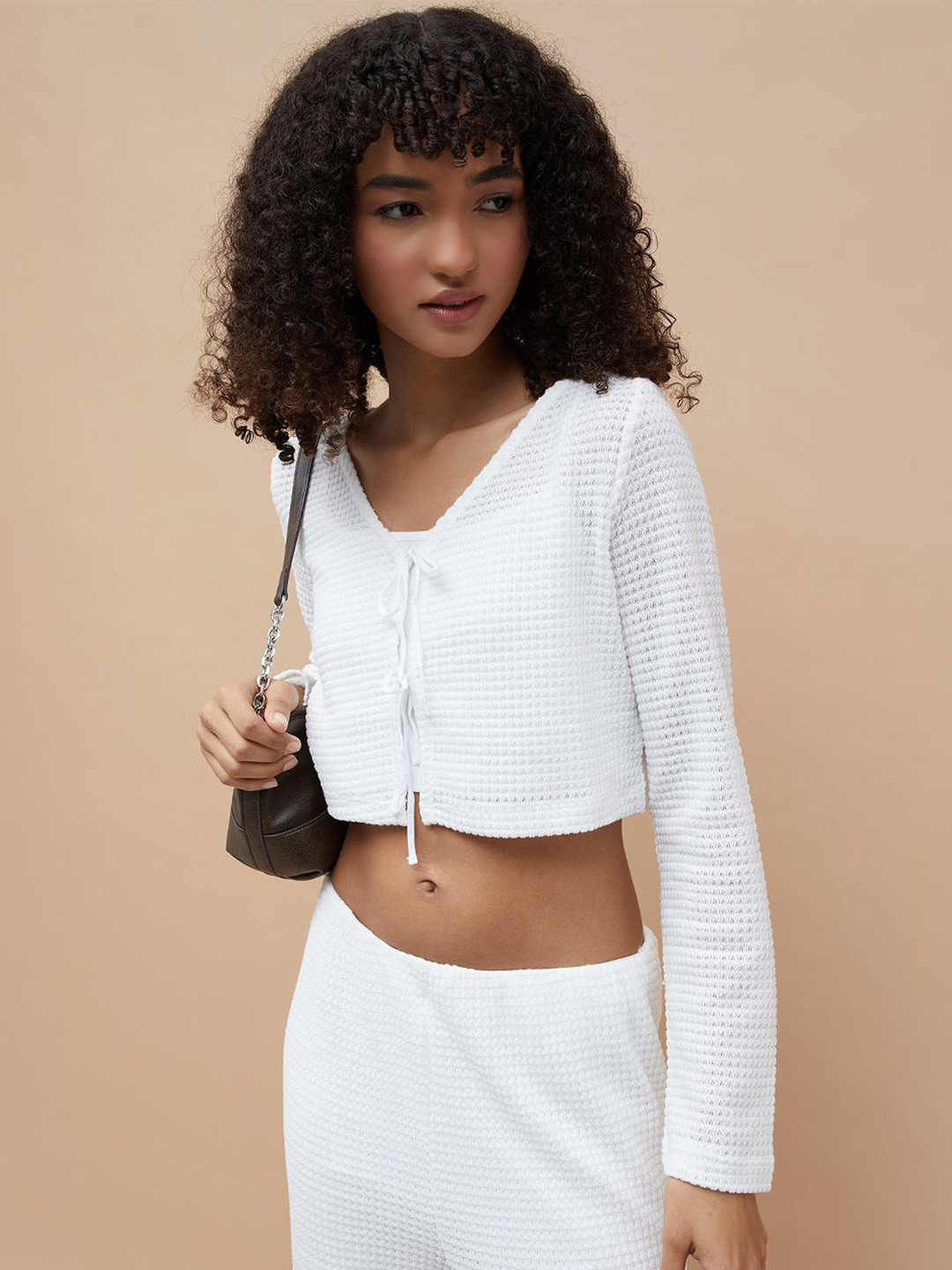 Ginger by Lifestyle Women V-Neck Semi Sheer Crop Top