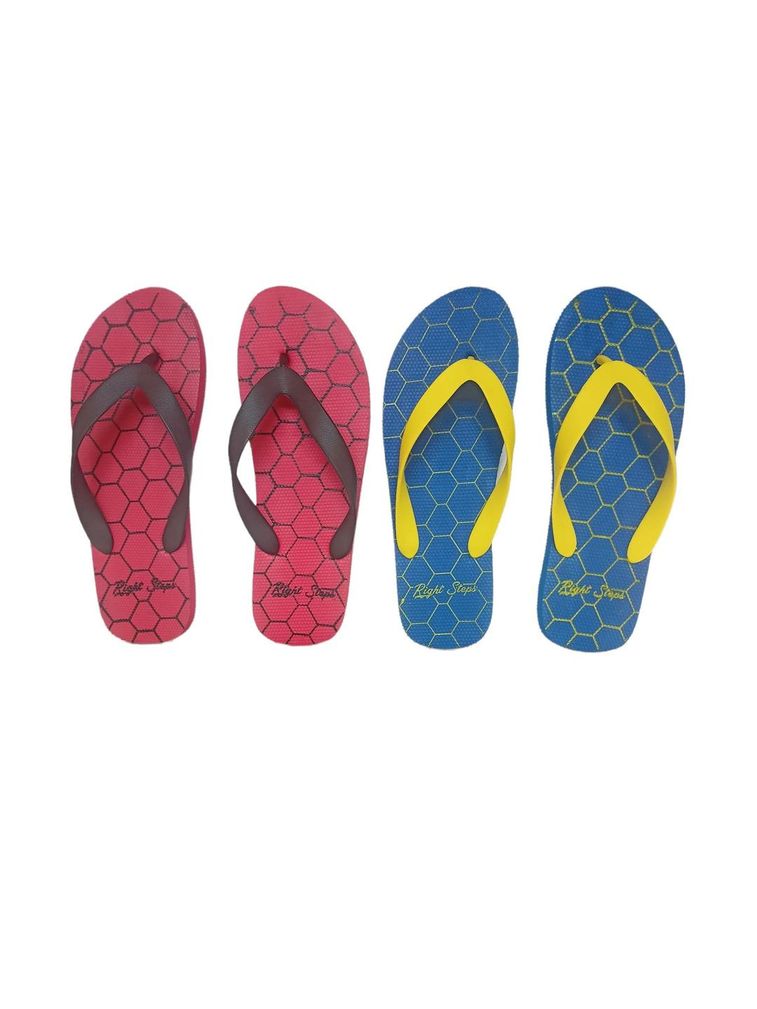 Crawl & Sprint Men Red & Blue Rubber Sliders