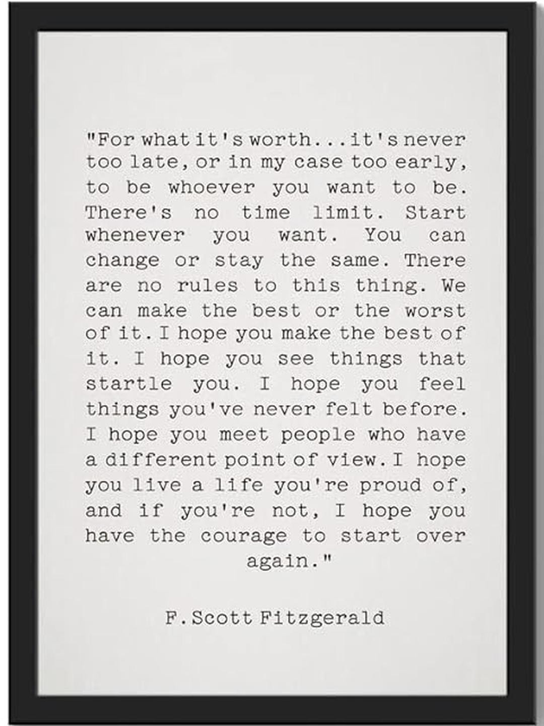 TAGVE Texted Quotes Framed Wall Art