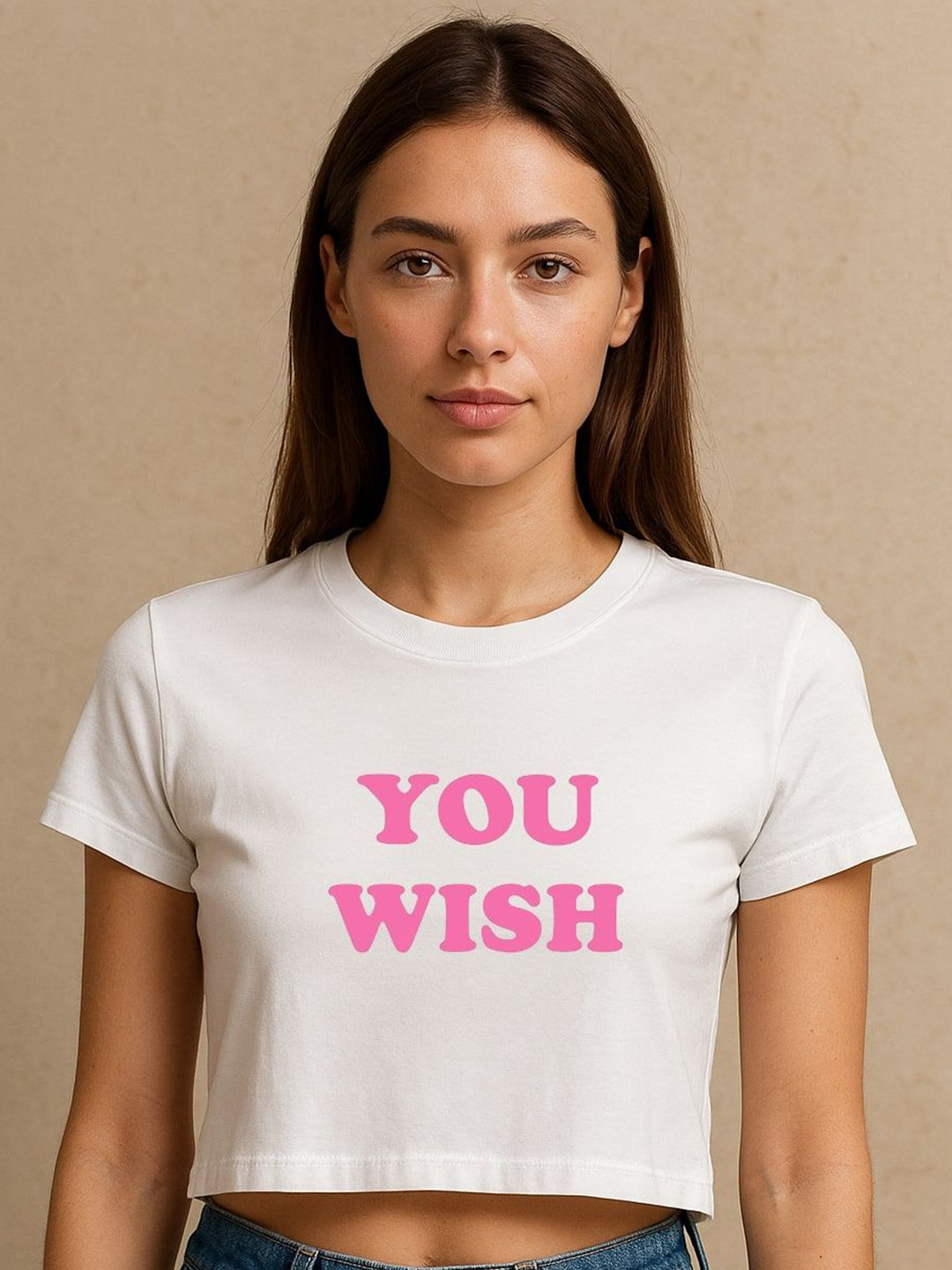 Art By Ritik Women You Wish Typography Printed Crop T-shirt
