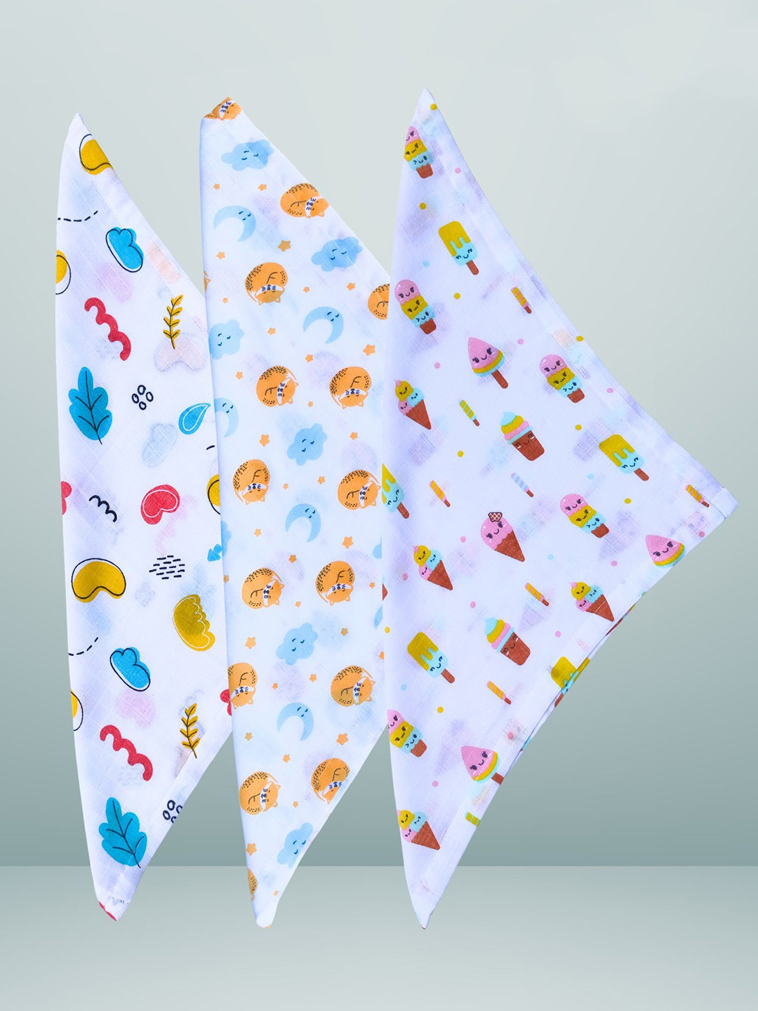 BAESD Set Of 3 Printed Baby Washcloths Baby Gear & Nursery