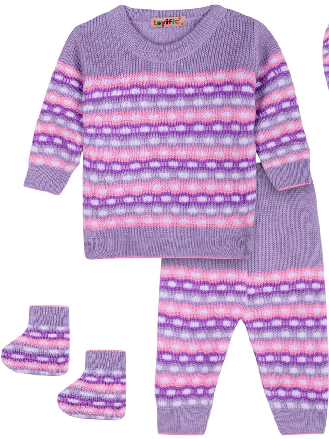 toyific Kids Knitted Set of Booties & Cap