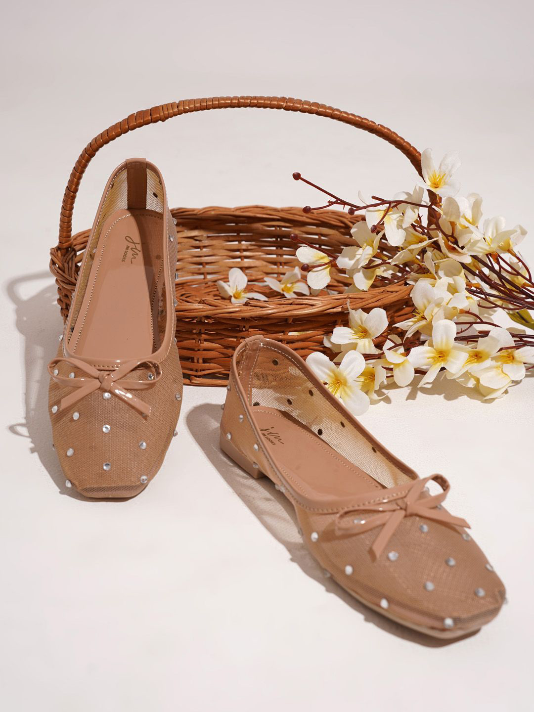 JM Looks Women Embellished Mesh Ballerinas