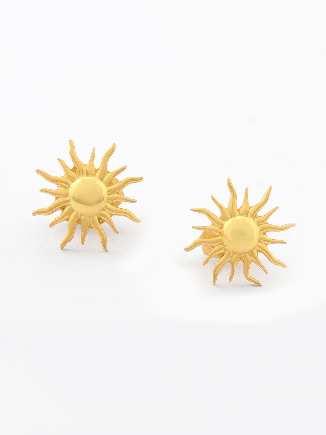 WOOYOU 925 Sterling Silver Gold-Plated Rising Sun Shaped Studs