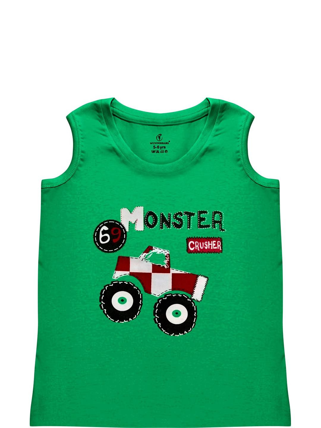 Wunderbars Kids Green Sleeveless T-shirt
