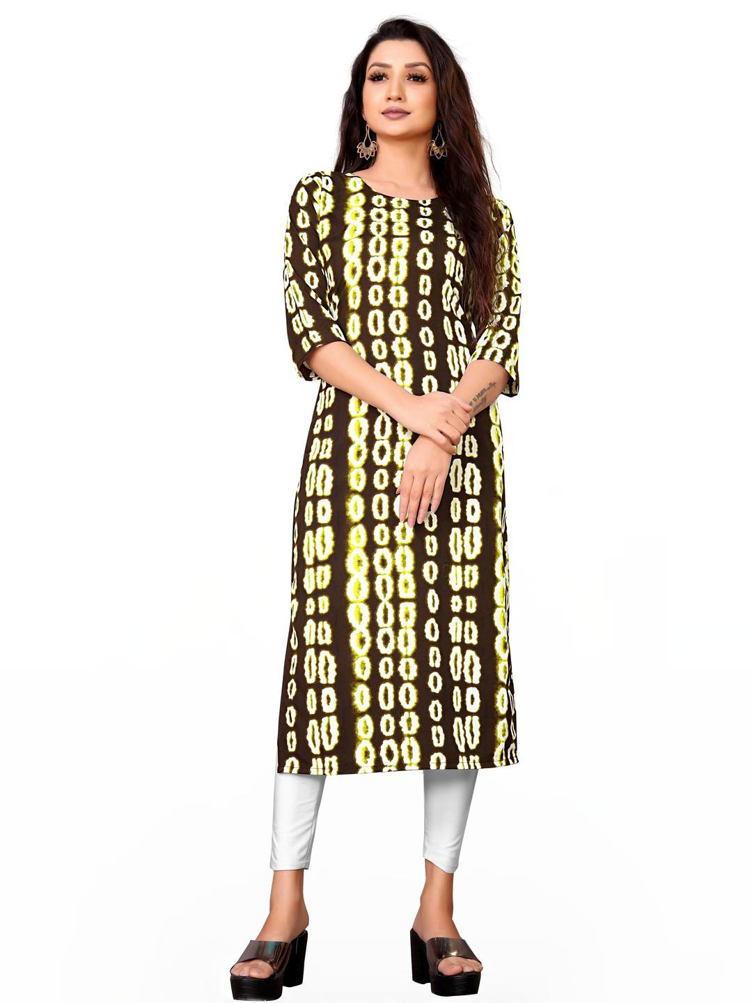 MANTRA DESIGNER Women  Coffee Brown Crepe Kurtas