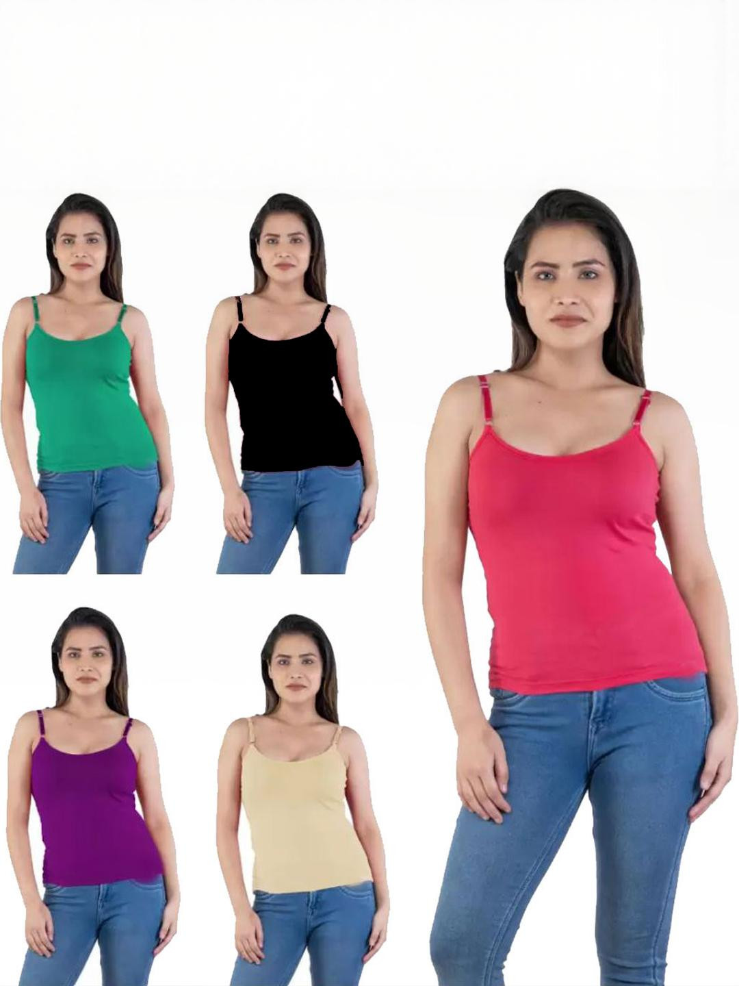 WellFitLook Pack of 5 Non Padded Camisole