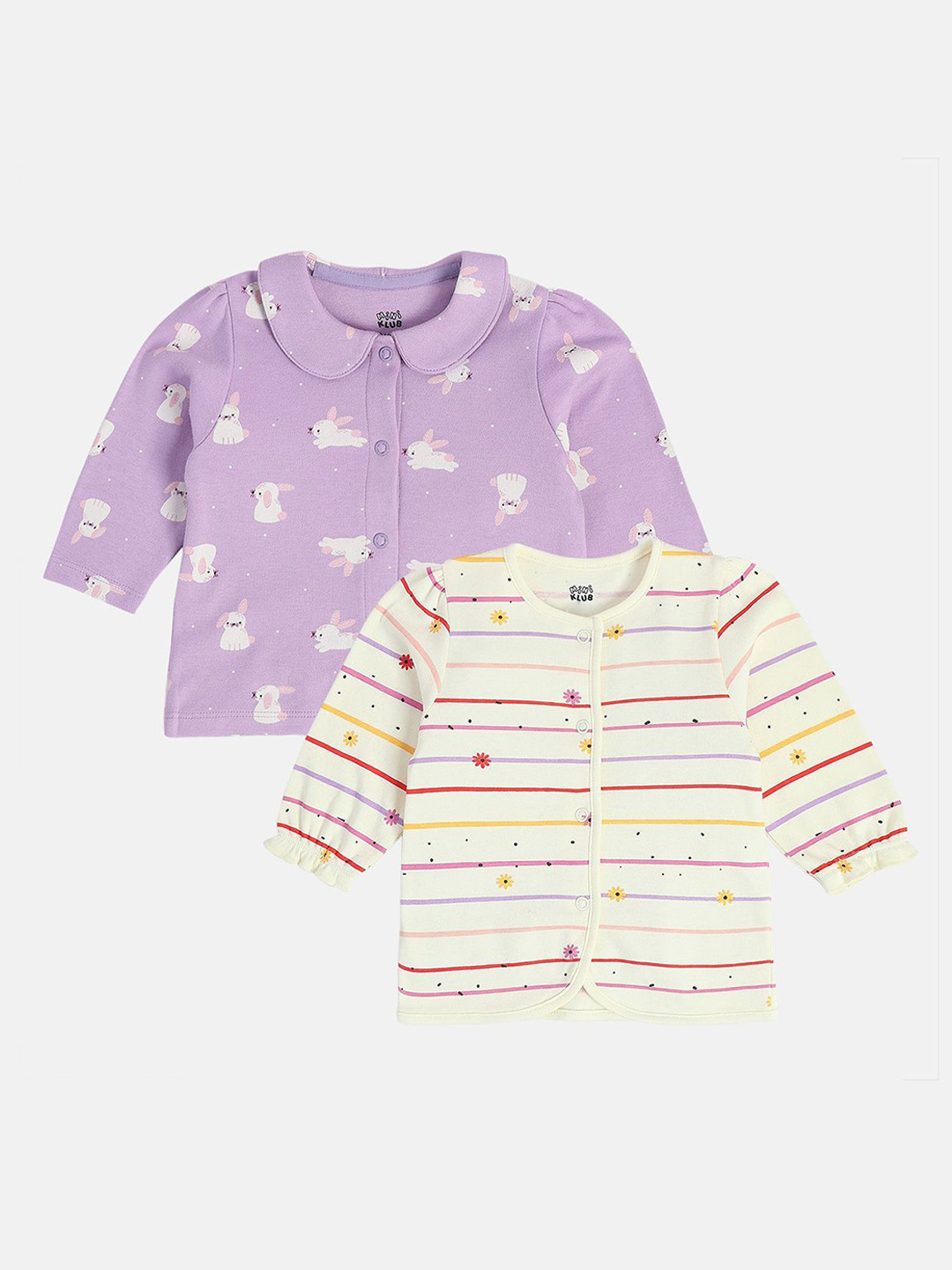 MINI KLUB Infant Girls Pack Of 2 Printed Cotton Undershirt Jhablas