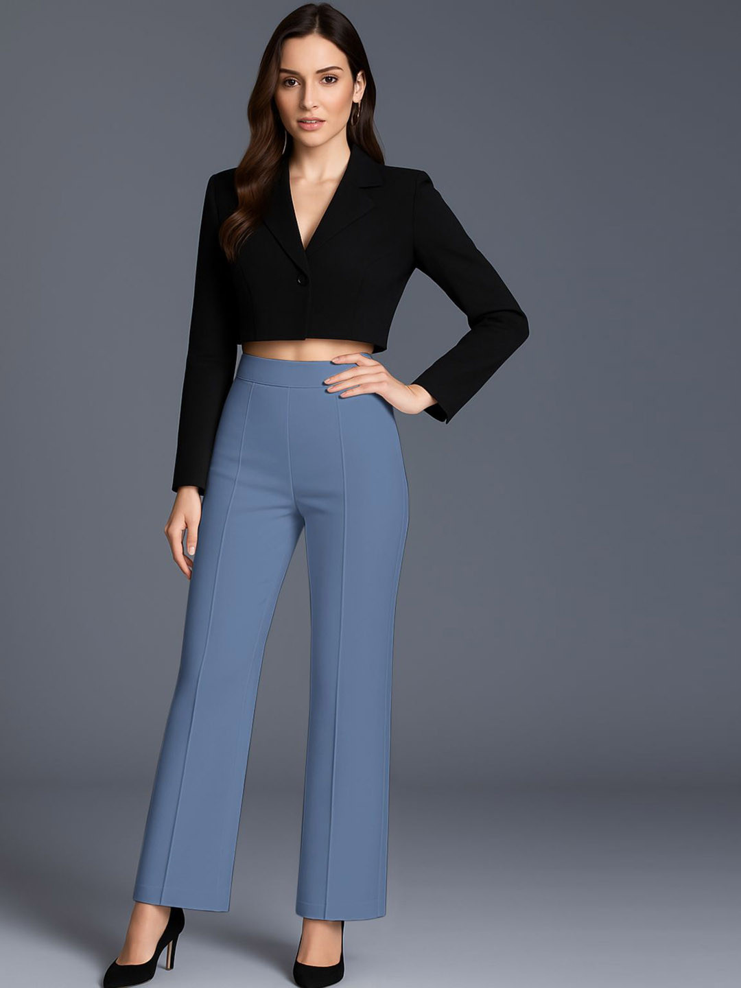 SWADESI STUFF Women Regular Fit Mid-Rise Formal Trousers