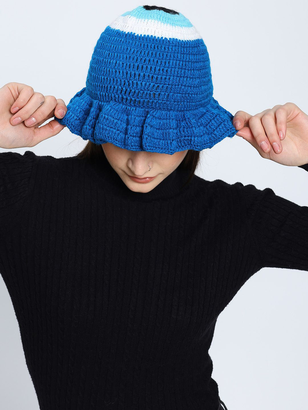 Sugercandy Women Evil Eye Handmade Woollen Bennie