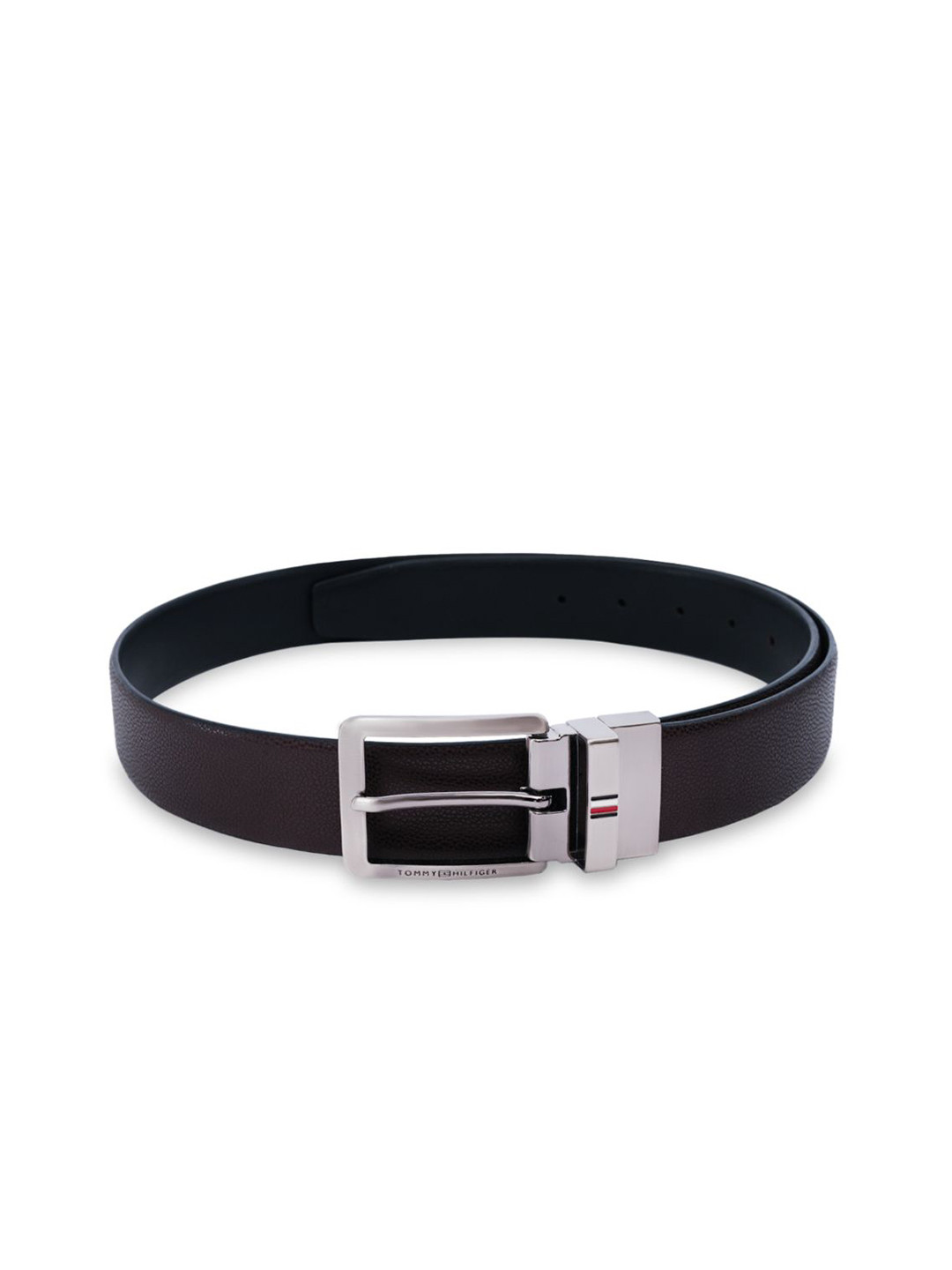Tommy Hilfiger Men Leather Reversible Belt With Tang Closure