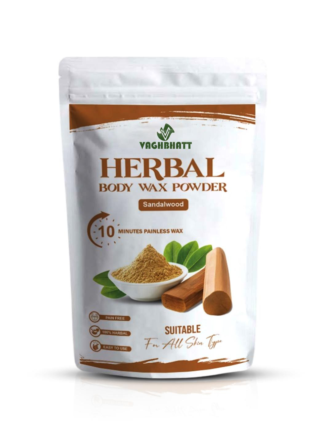 VAGHBHATT Herbal Sandalwood Full Body Hair Removal Wax Powder