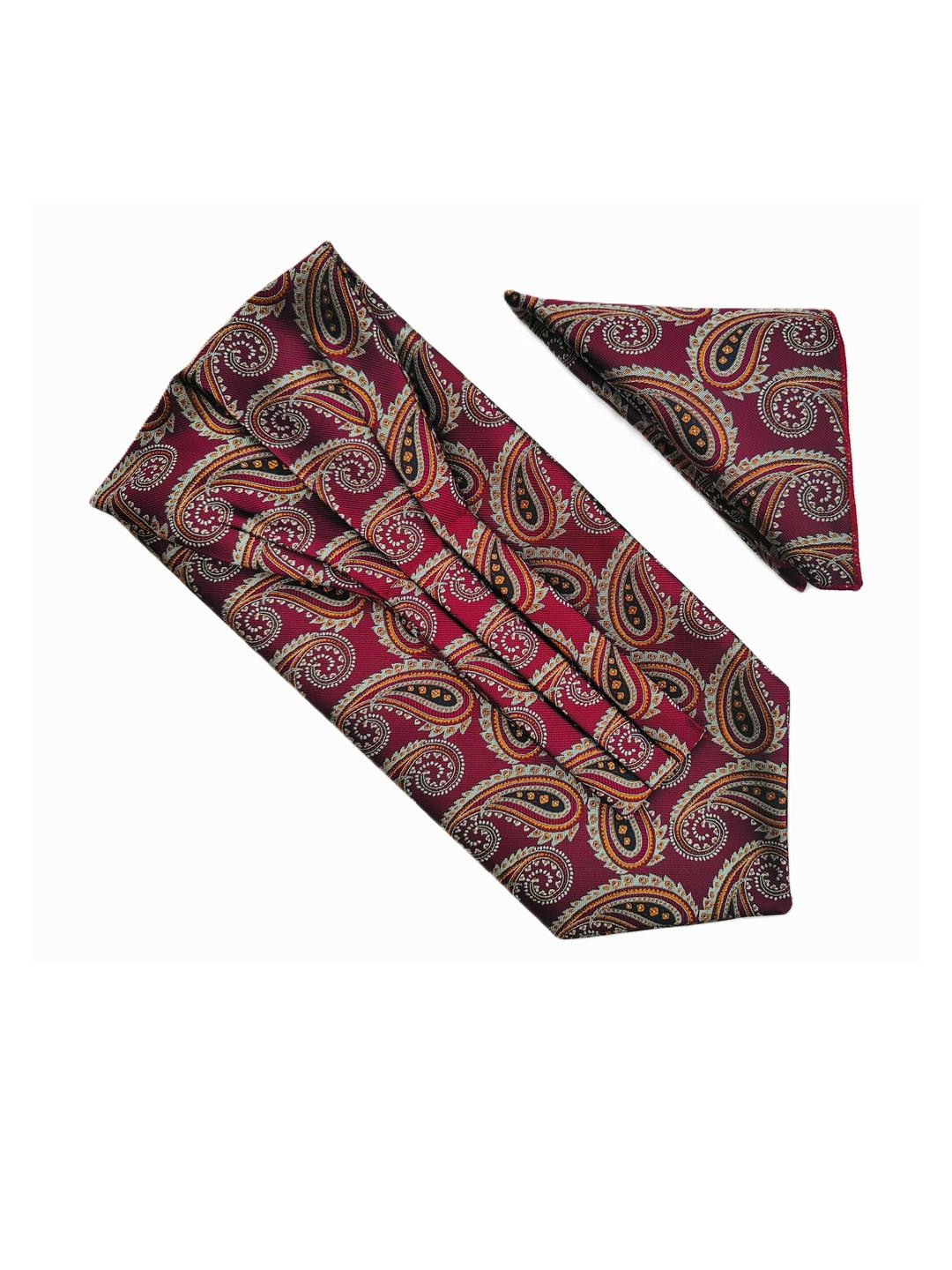 VOICI Combo Paisley Cravat Ascot Necktie & Pocket Square