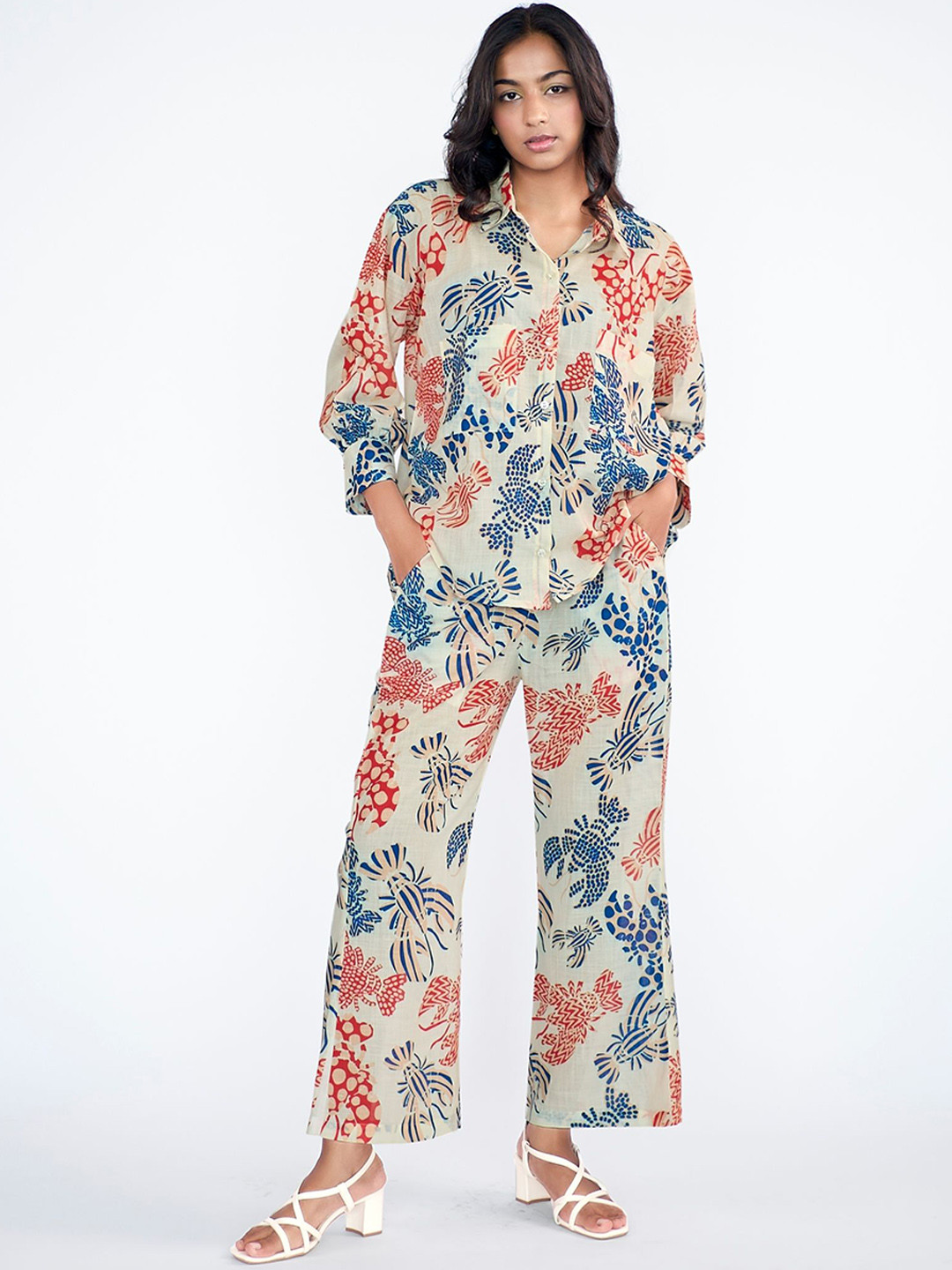 All Her Collective Printed Shirt & Trousers Co-Ord Set