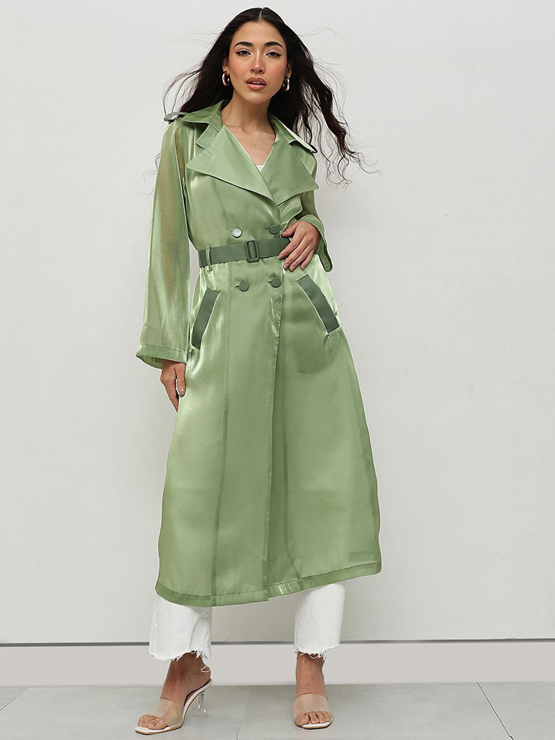 HOUSE OF S Women Double-Breasted Trench Coat