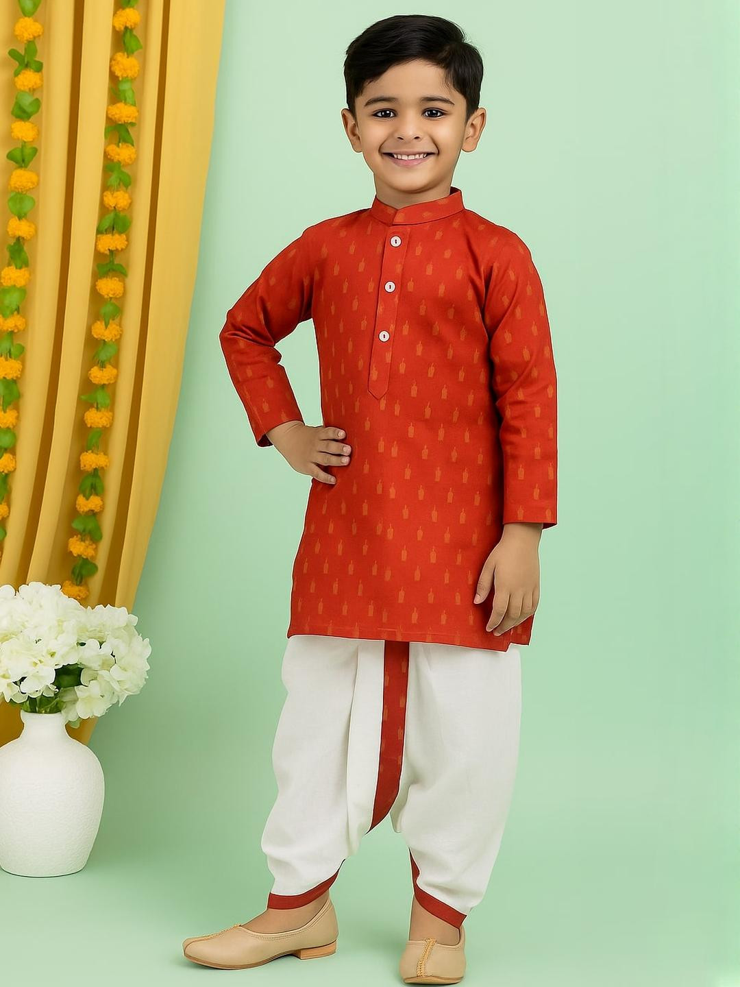 Covetus Kids-Boys Cotton Blend Kurta Sets