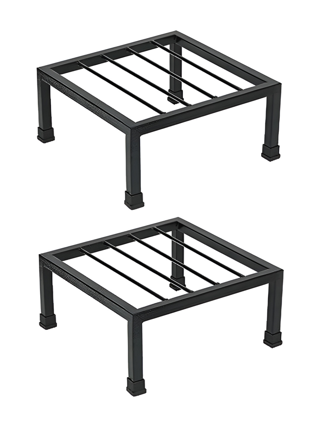 Lifelong Black 2 Pieces Square Plant Stands