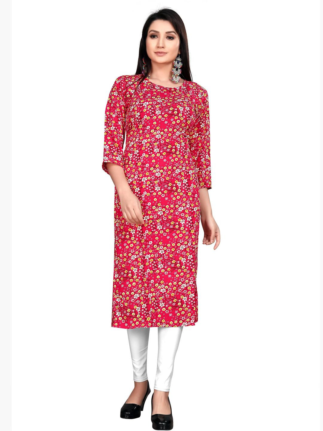 MANTRA DESIGNER Women  Red Polyester Kurtas