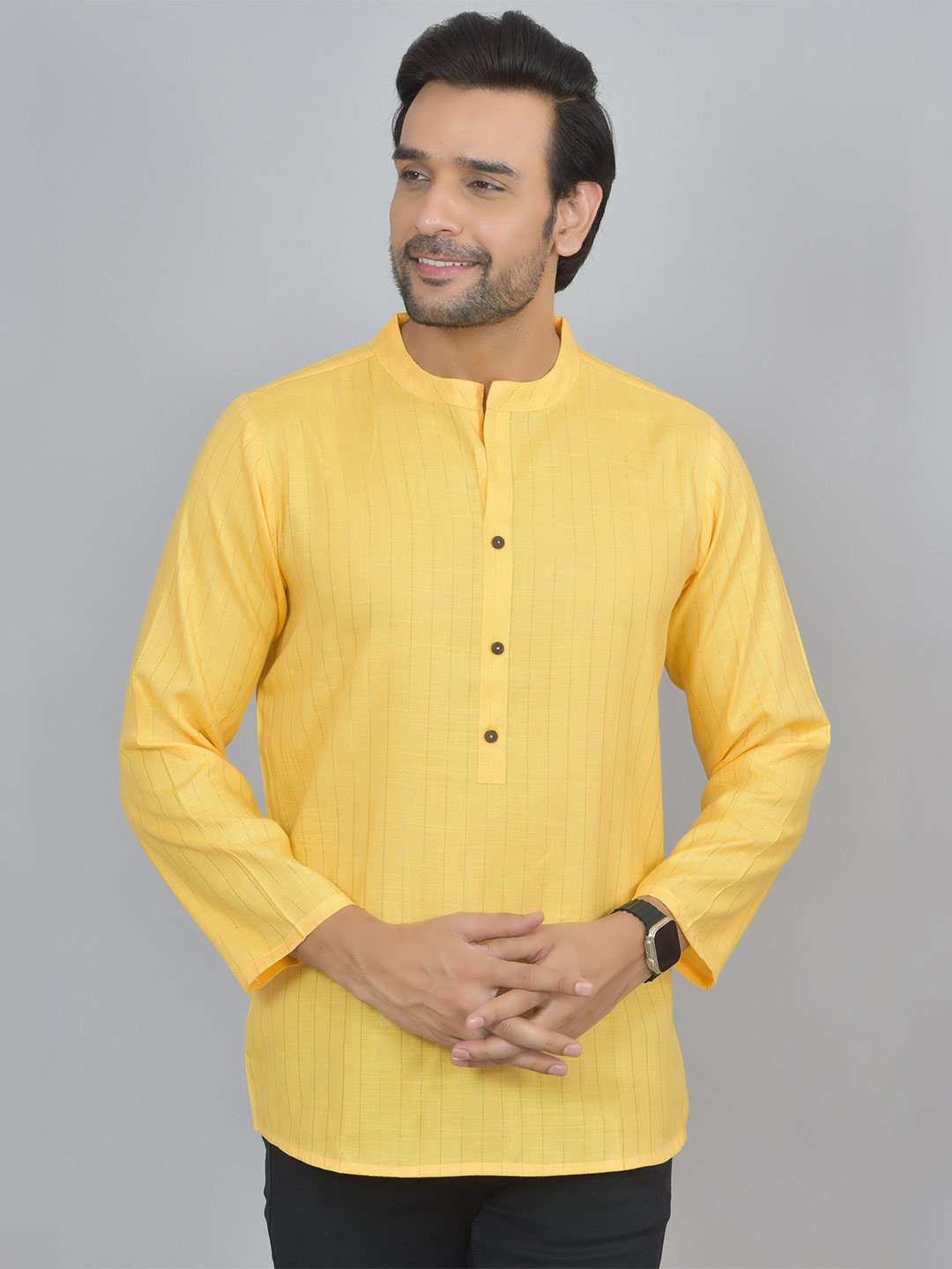 Anouk Rustic Men Striped Daily Cotton Straight Kurta