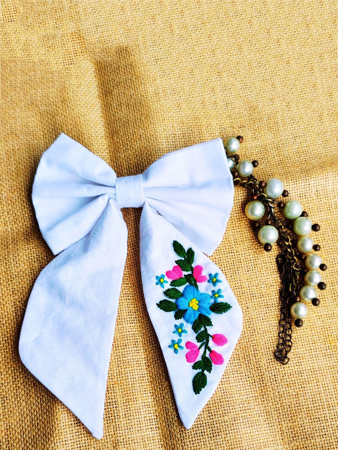 TheYUGO Women Embroidered Fairy Bow Clip