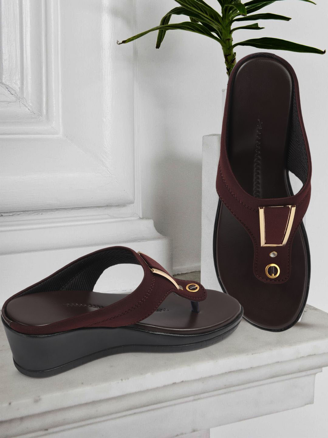 BLINDER Women Wedge Heel Sandals with Western - Embellished