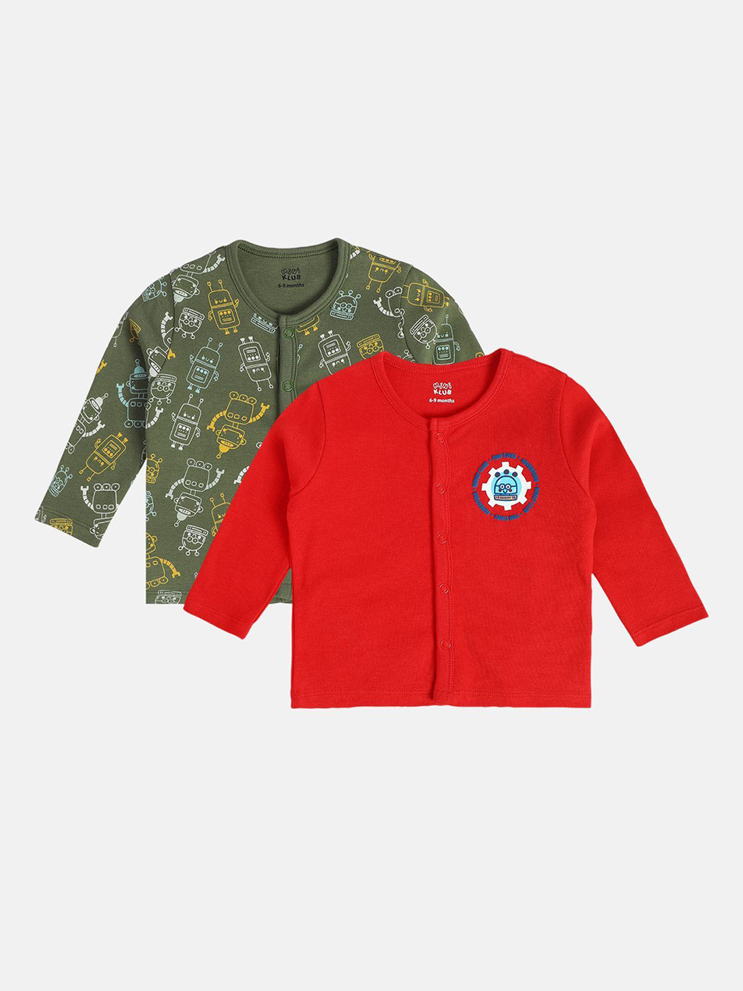 MINI KLUB Infant Boys Pack Of 2 Robotics Printed Cotton Jhablas