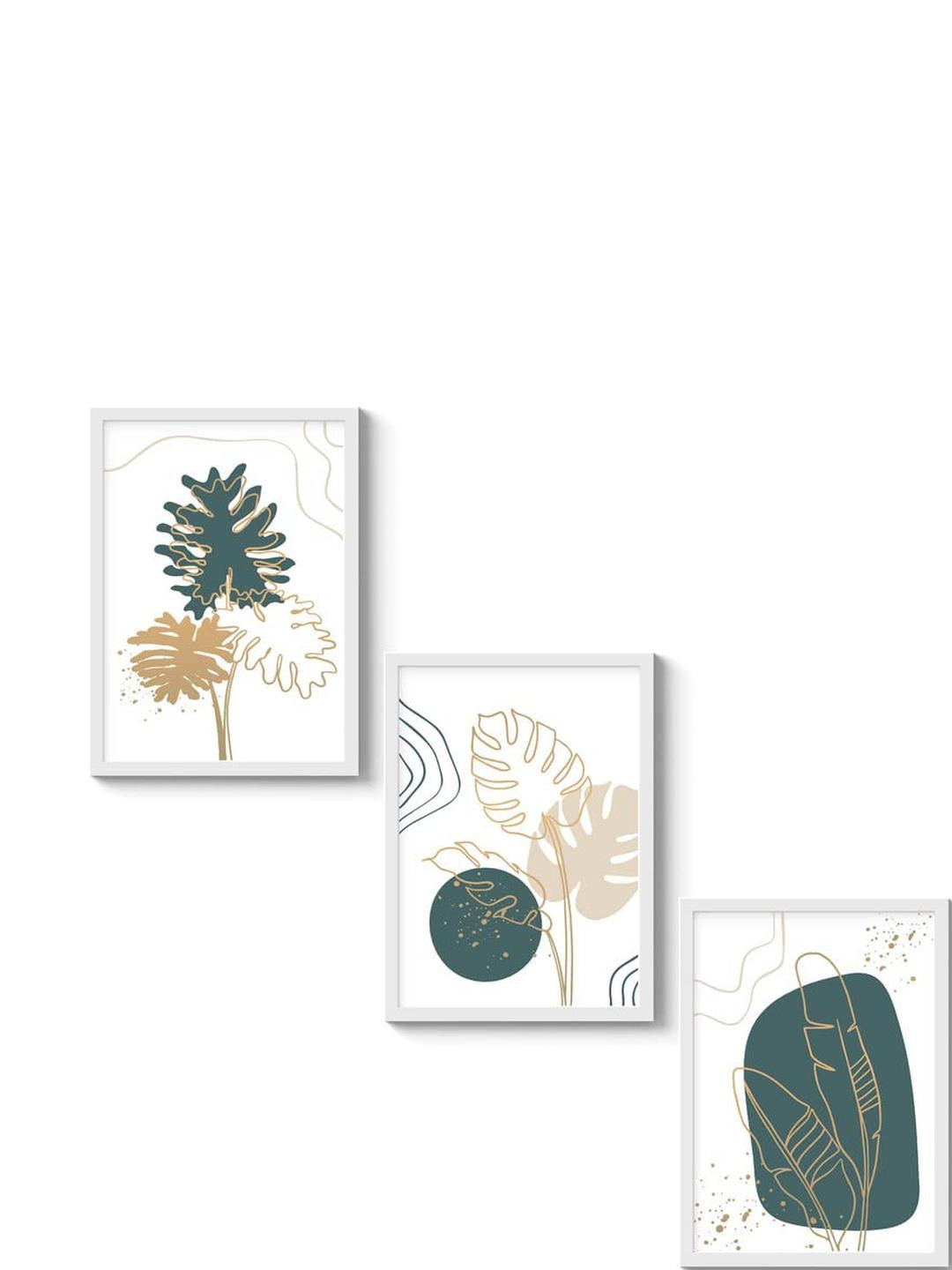 TAGVE Set of 3 Tropical Golden Wall Frame