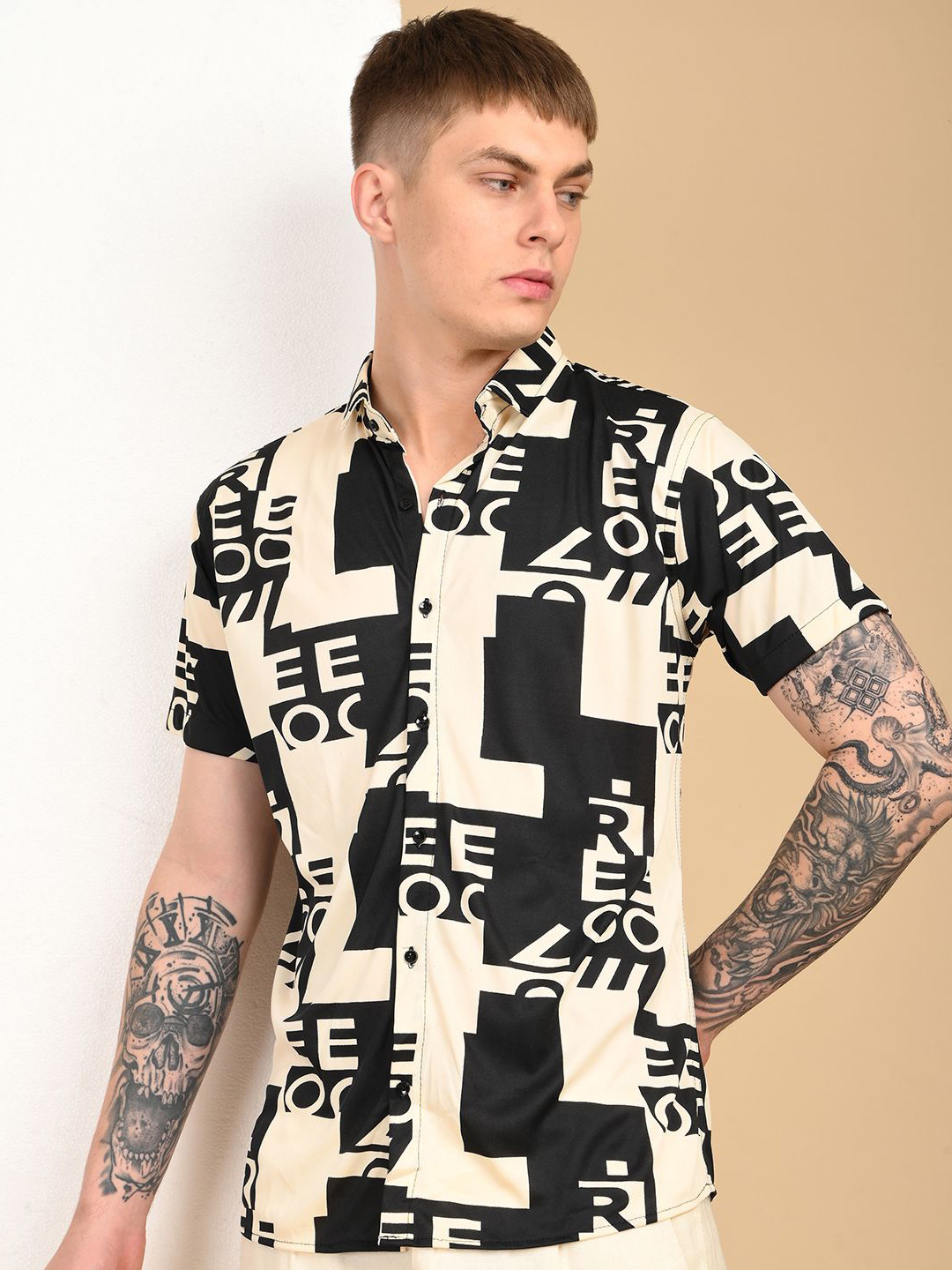 TIGER SNAKE Men Regular Fit Typography Printed Casual Shirt