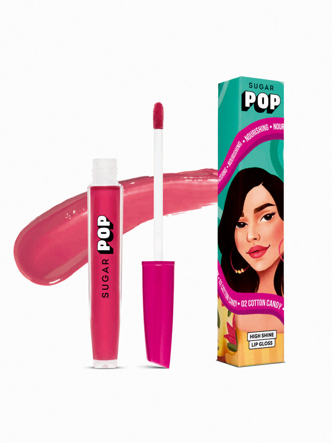 SUGAR POP High Shine Lip Gloss Enriched with Vitamin E 3.5 ml - Cotton Candy 02