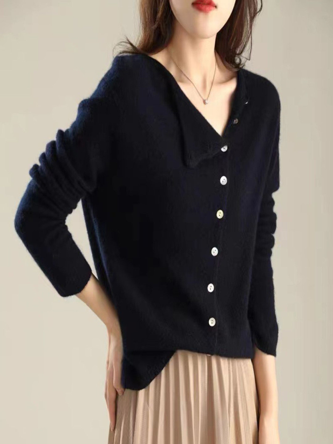 StyleCast Asymmetrical Button-Front Cardigan