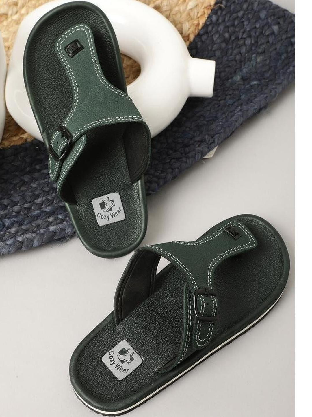 Cozy Wear Men Solid Casual T Strap Flip Flops