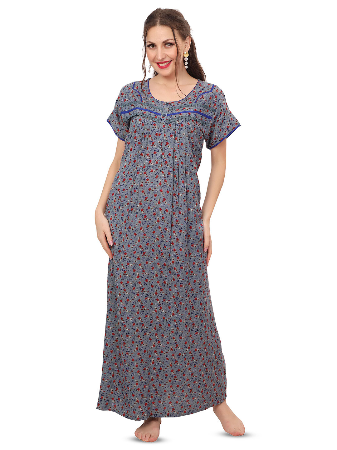 Ms.Lingies Printed Maxi Nightdress