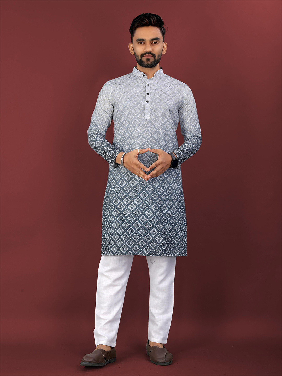 CHARLOTTE GRACIOUS Men Ethnic Motifs Printed Festive Straight Kurta
