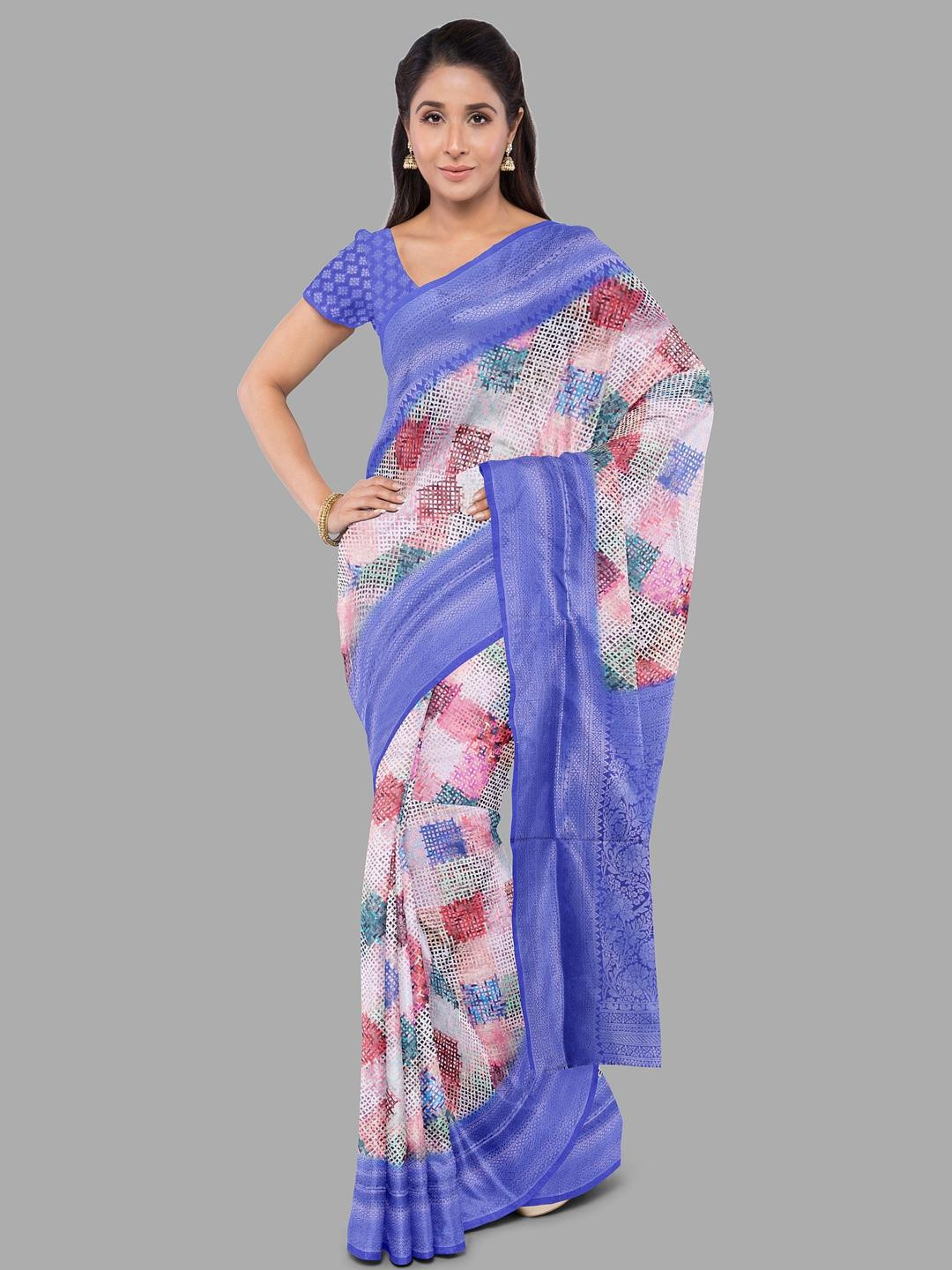 The Chennai Silks Printed Zari Garad Saree