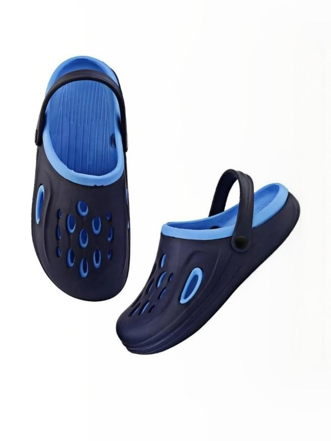 Crawl & Sprint Men Navy Blue Rubber Clogs