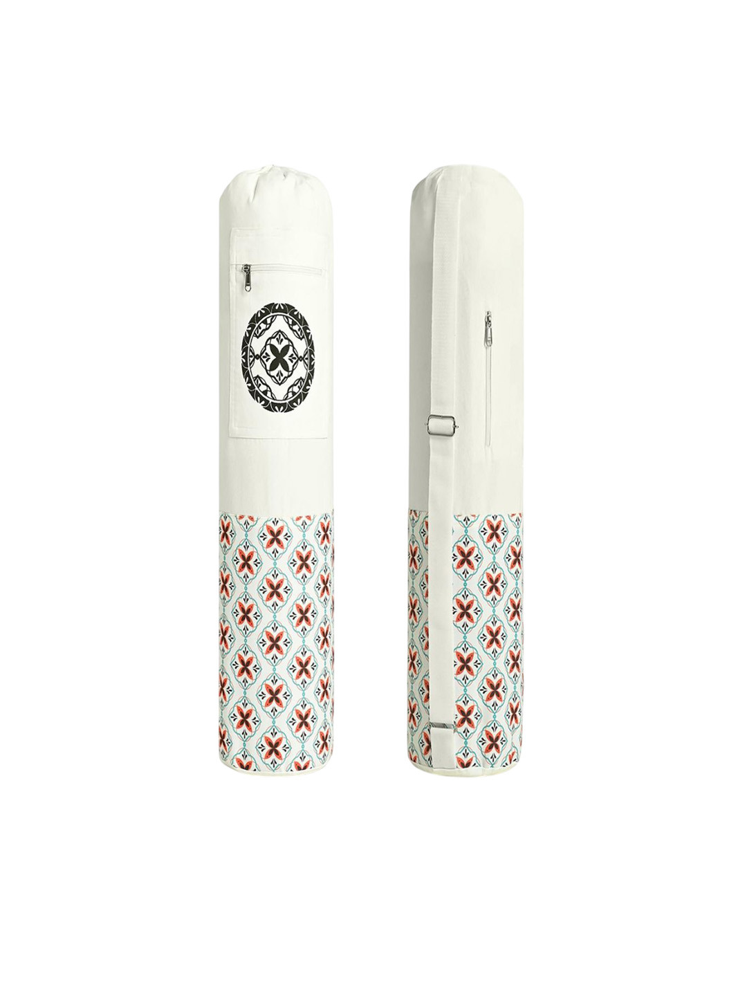 WiseLife Printed Storage Pockets & Adjustable Strap Yoga Mat Carry Bag