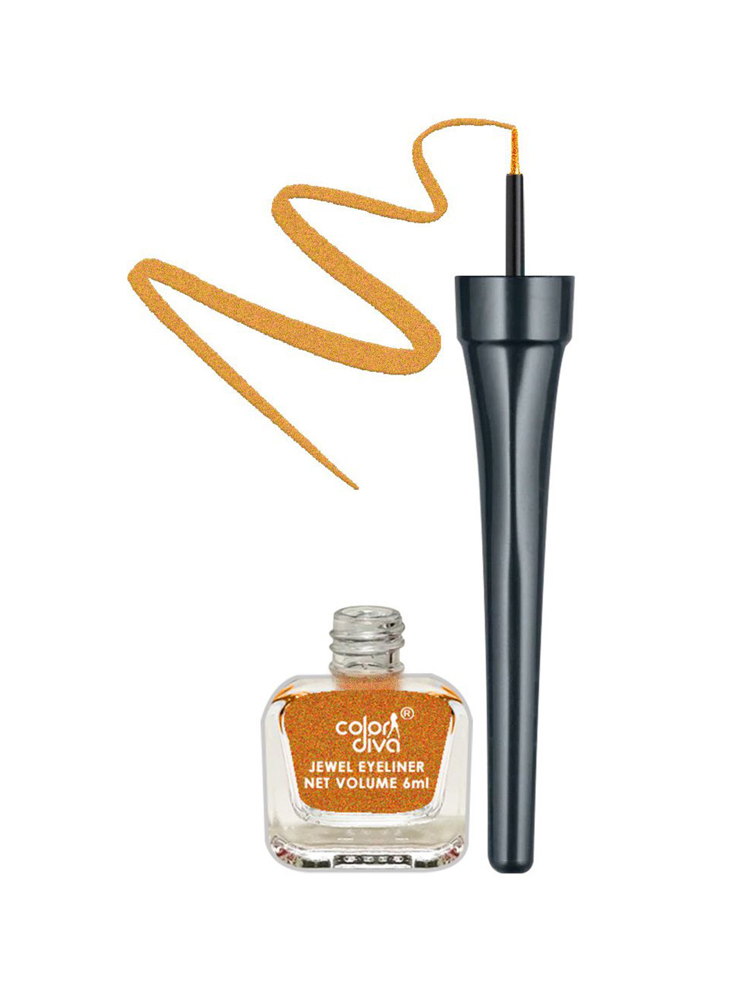 Color Diva Jewel Waterproof Long Lasting Liquid Eyeliner - 6 ml - Copper