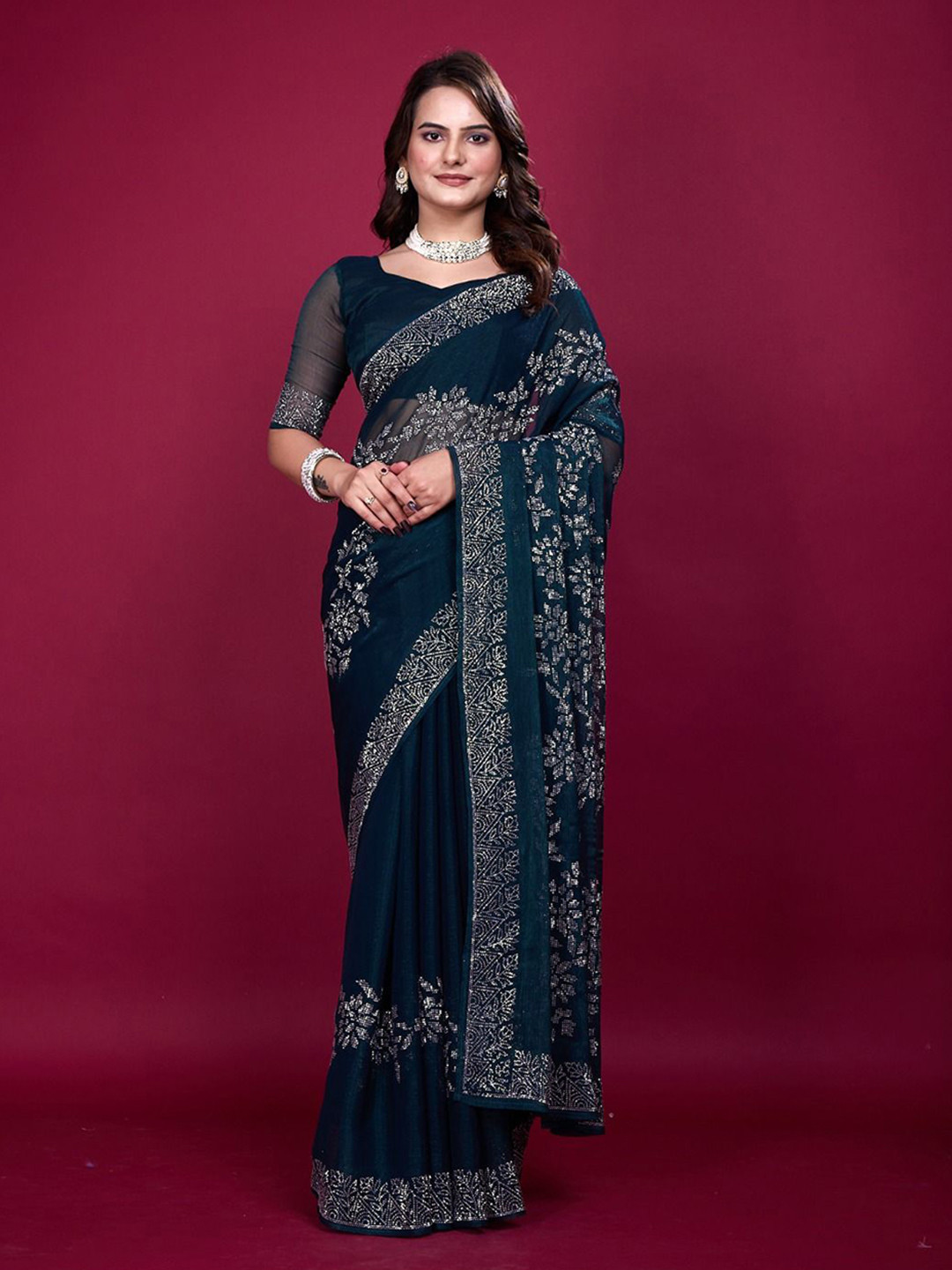 Tarlas Sarees Embellished Beads and Stones Saree
