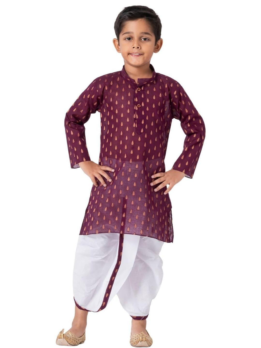 PEKABU Kids-Boys Pure Cotton Kurta Sets