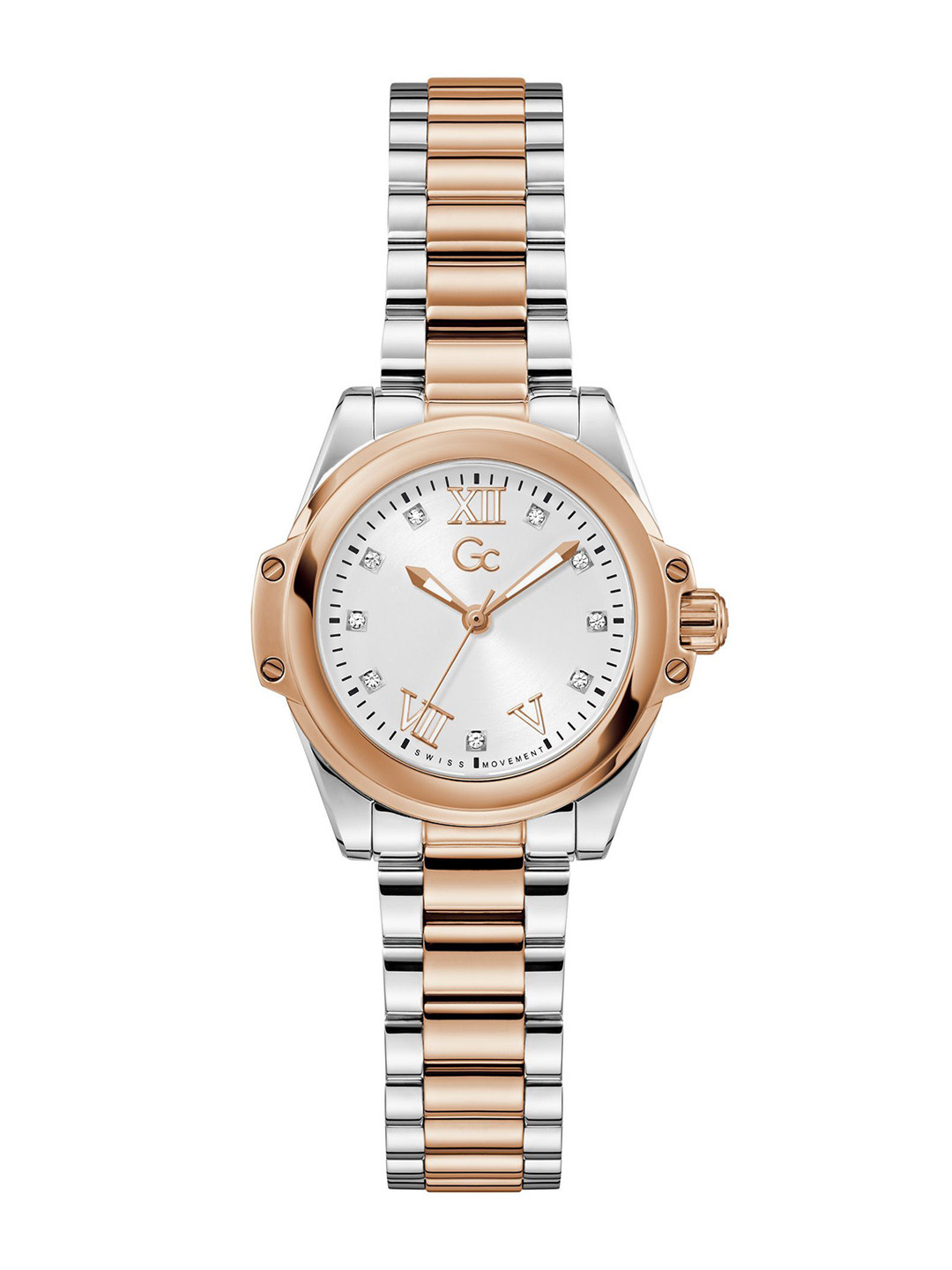 GC Women Embellished Dial & Stainless Steel Bracelet Style Straps Analogue Watch Z58001L1