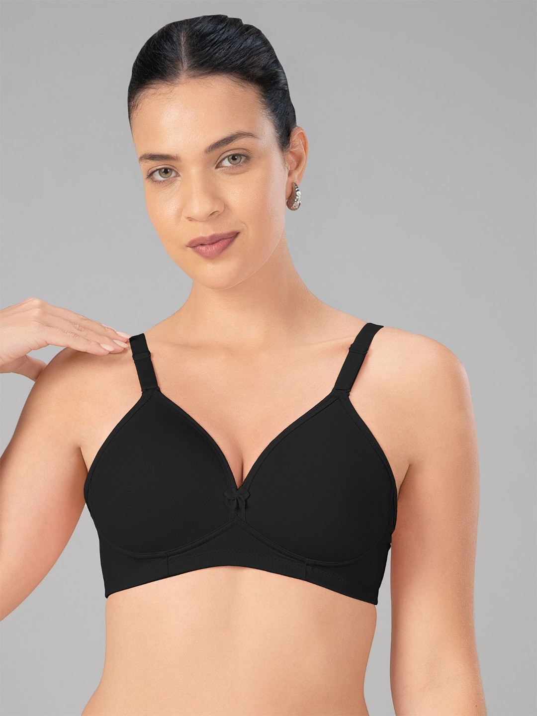 Lovable Smooth ++ Women Self Design Full Coverage Lightly Padded T-shirt