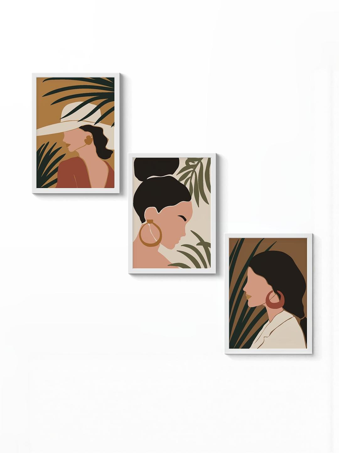 TAGVE Set of 3 Modern Womens in Boho Style Wall Art Frames