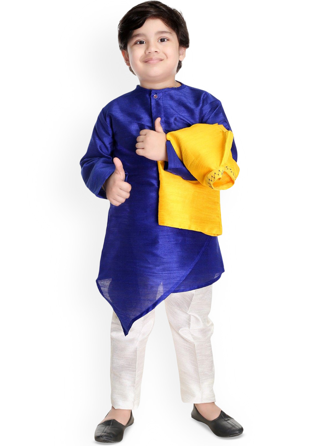 NEW GEN Boys Solid Kurta with Pyjamas & Waistcoat