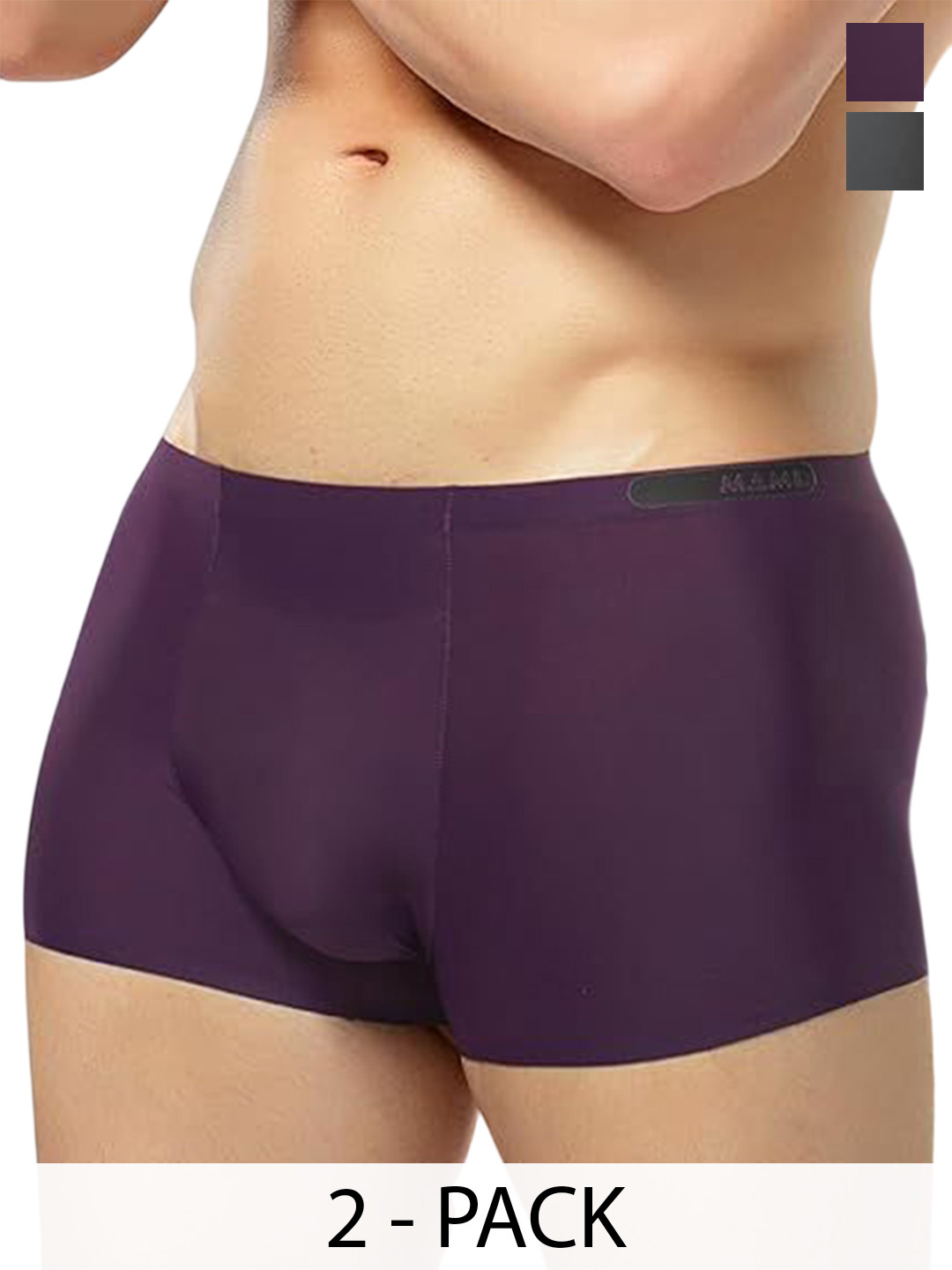 MAML Men Pack Of 2 Ultra-Soft Basic Briefs UC-102-charcoal Wine-PACK OF 2-M