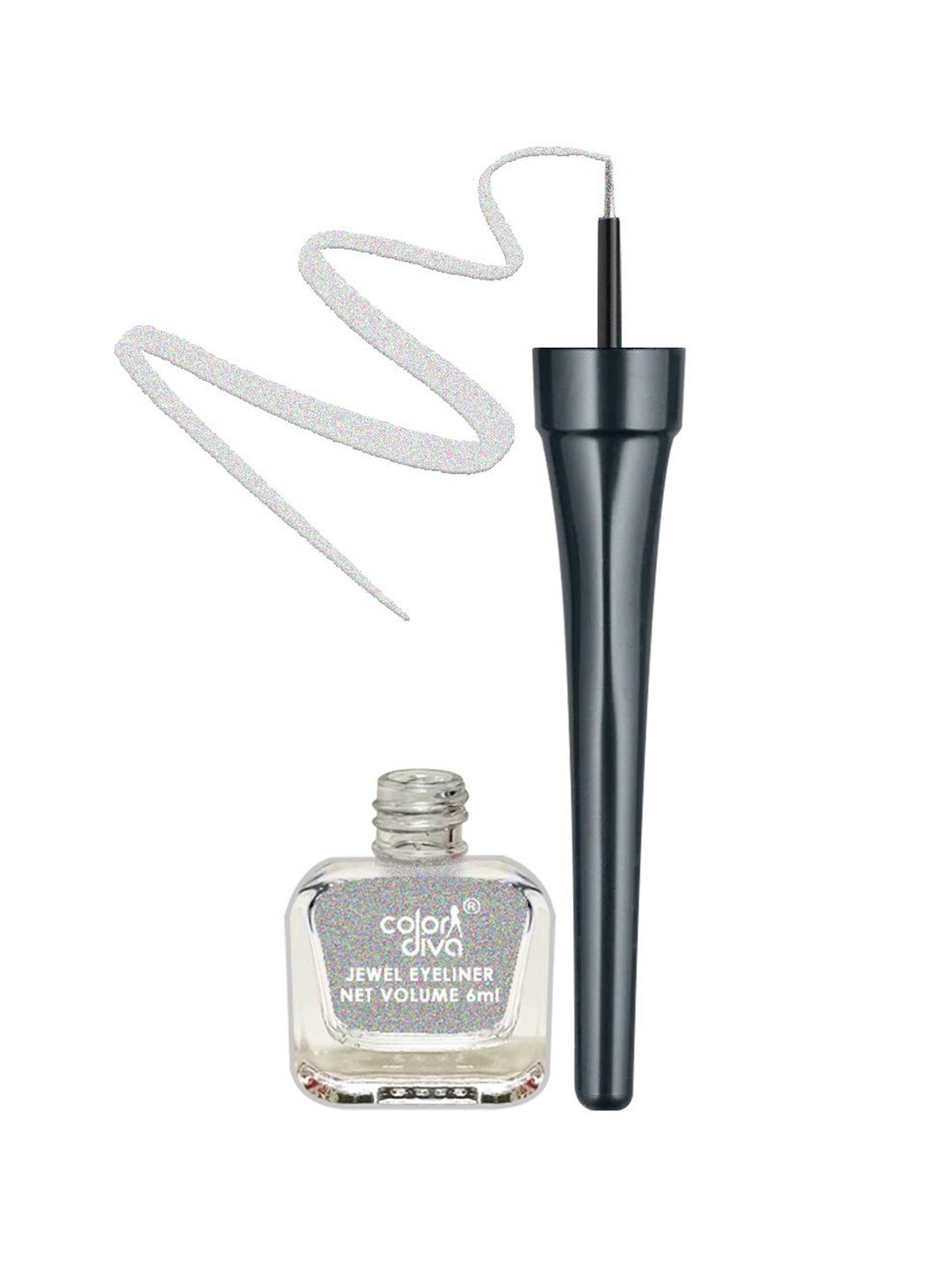 Color Diva Jewel Waterproof Long Lasting Liquid Eyeliner - 6 ml - Silver